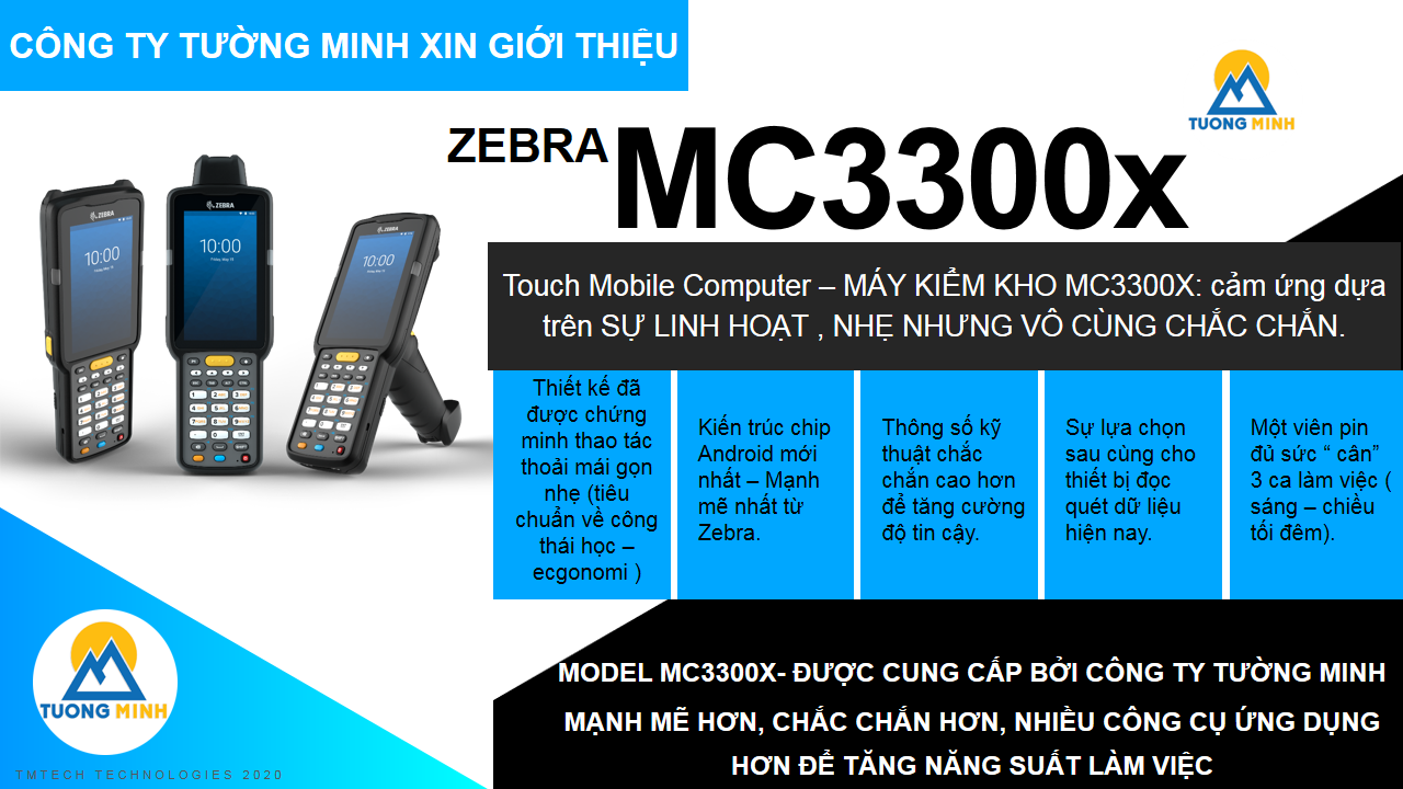 Máy Kiểm Kho Zebra MC3300x thế hệ mới nhất tại nhà nhập khẩu Tường Minh